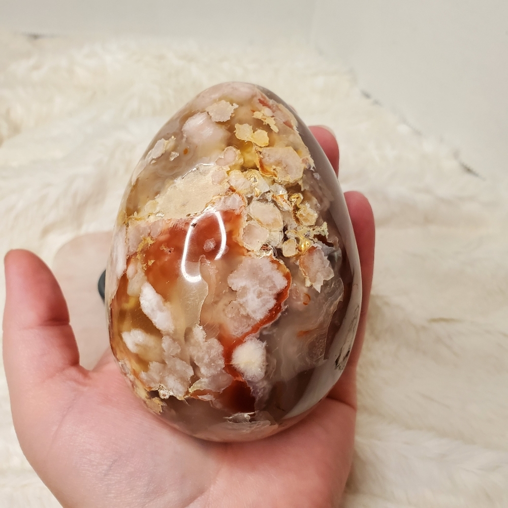 Large Sakura Flower Agate Egg - Picture 12 of 14
